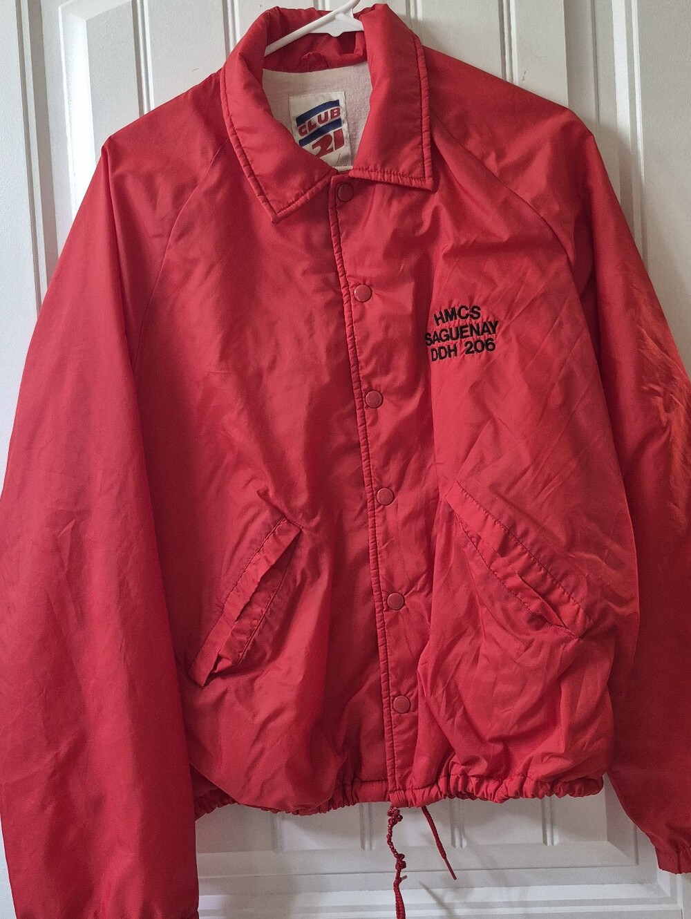 Mens Vintage HMCS Saguenay Coach's Jacket Size Medium